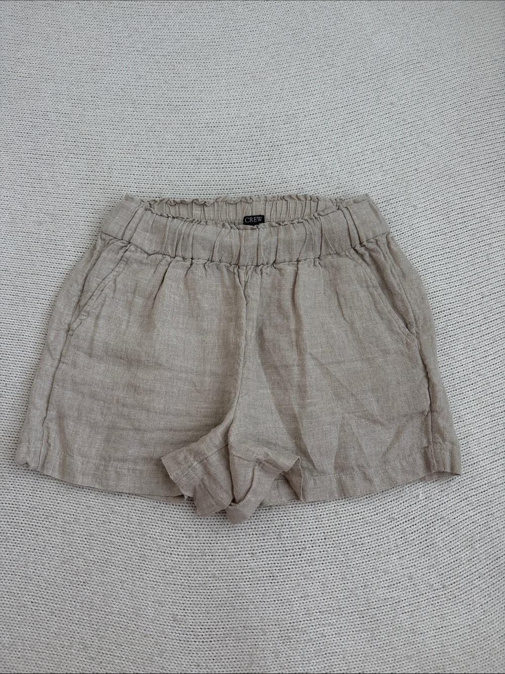 J Crew 100% Linen Pull On Shorts Tan Size XS